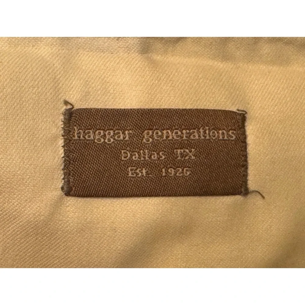 Haggar Freedom Khaki Mens 36x32 Navy Blue Plain Front Cotton Stain Resistant New